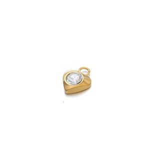 Heart white zircon charm