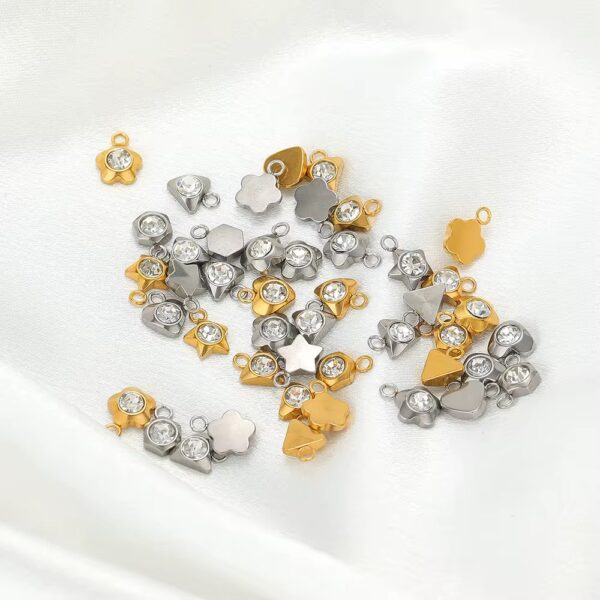 Heart white zircon charm - Image 2