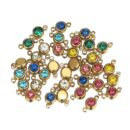 Double hole round stone charm sky blue