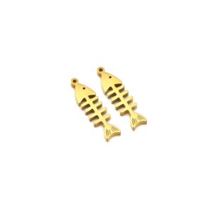 Fish skeleton charm