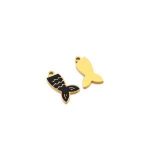 Black fish tail charm