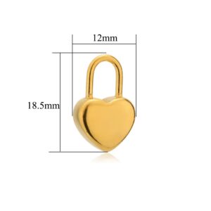 Heart lock golden charm