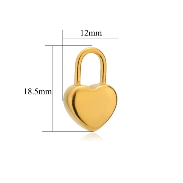 Heart lock golden charm