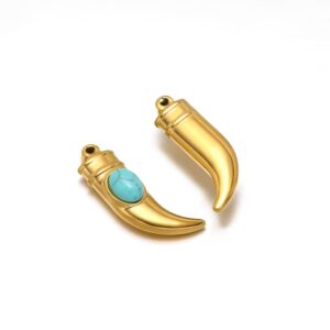 Golden horned gemstone blue