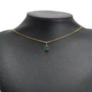 Big drop single hole stone charm green