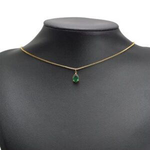 Big drop single hole stone charm green