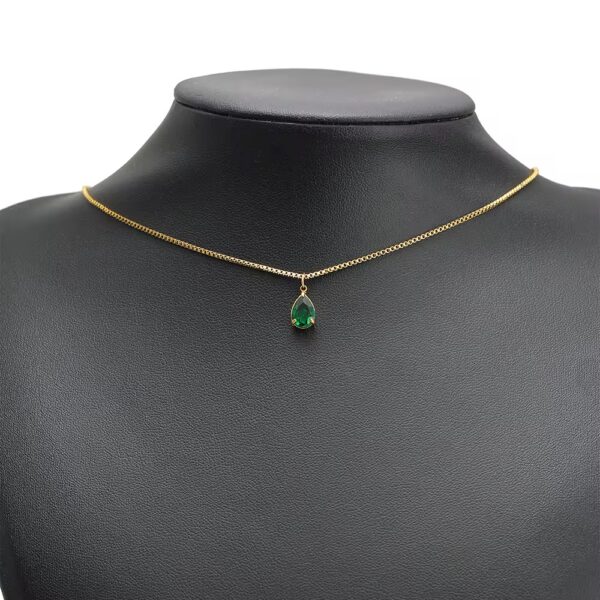 Big drop single hole stone charm green