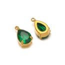 Big drop single hole stone charm green