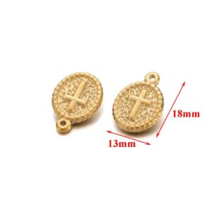 Dainty cross charm round