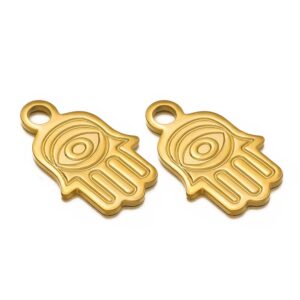 Hamsa evil eye charm golden