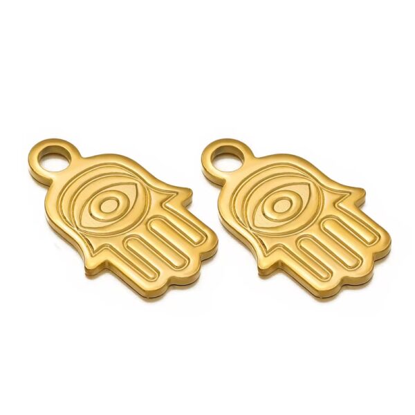 Hamsa evil eye charm golden