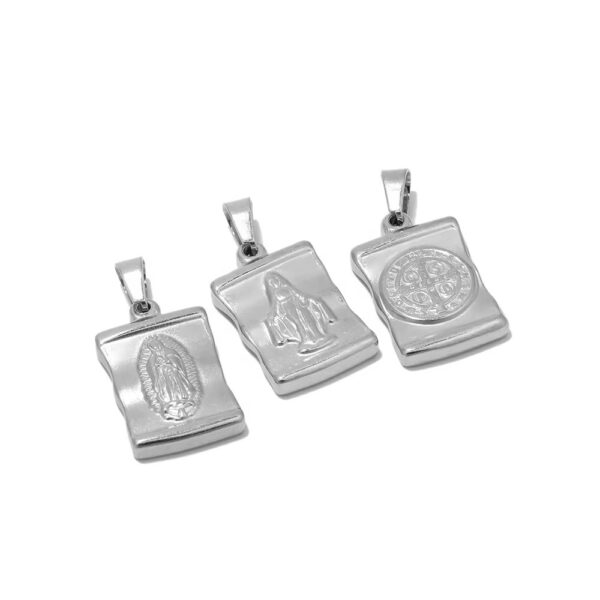 Lady of Jesus silver cross charm - Image 3