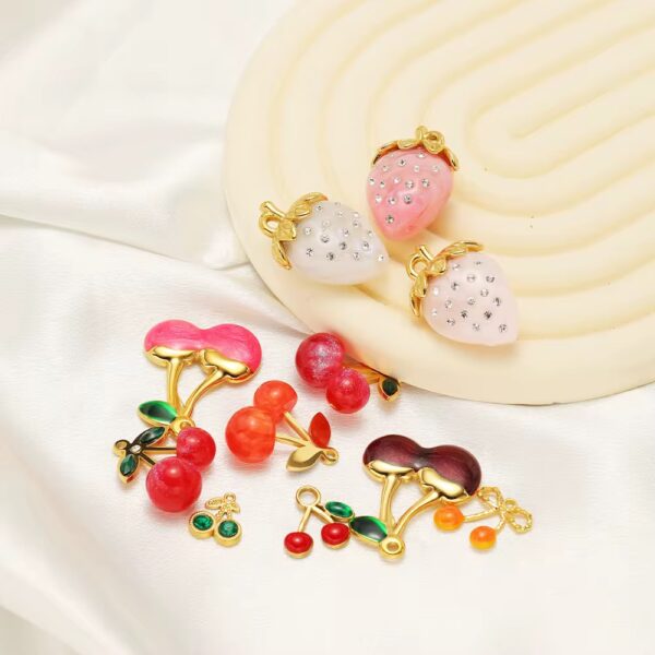 Enamel cherry charm - Image 2