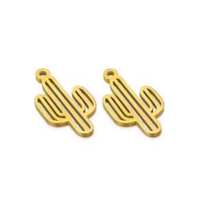 Lucky golden cactus charm