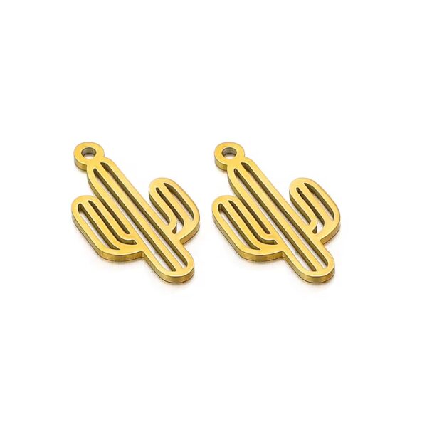 Lucky golden cactus charm