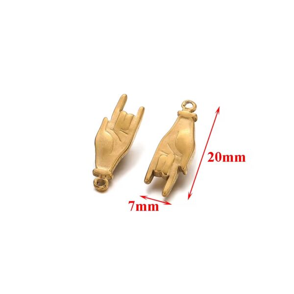 Dainty evil eye hand golden charm1 - Image 2