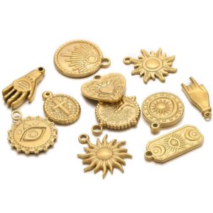 Dainty evil eye hand golden charm1