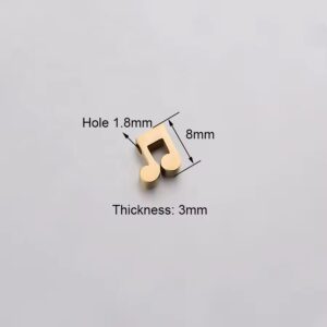 Musical note charm pendant gold