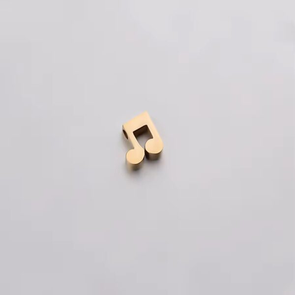 Musical note charm pendant gold - Image 2