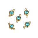Double hole round stone charm sky blue