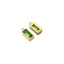 Mini rectangle single hole stone charm green
