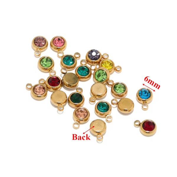 Mini round single hole stone charm white - Image 3
