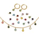 Mini round single hole stone charm white