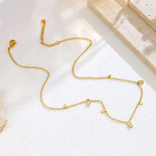 Tassel white diamond necklace Rectangle - Image 3