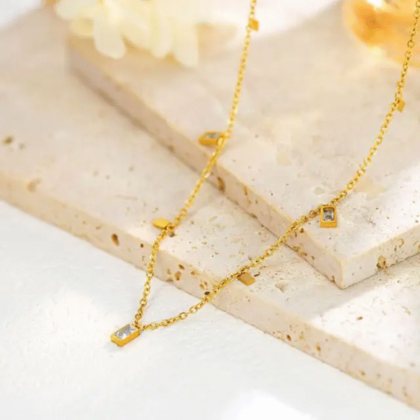Tassel white diamond necklace Rectangle - Image 4