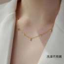 Tassel white diamond necklace Rectangle