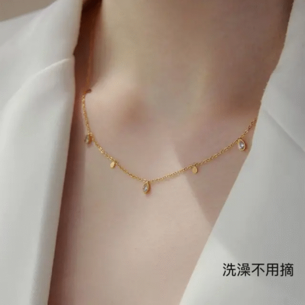 Tassel white diamond necklace Rectangle - Image 5