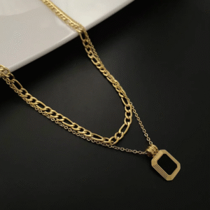 Black shell double layered necklace