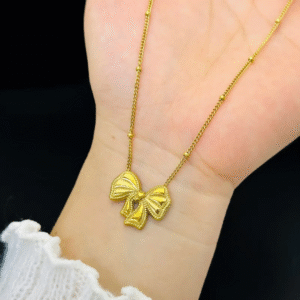 Butterfly bow Necklace gold