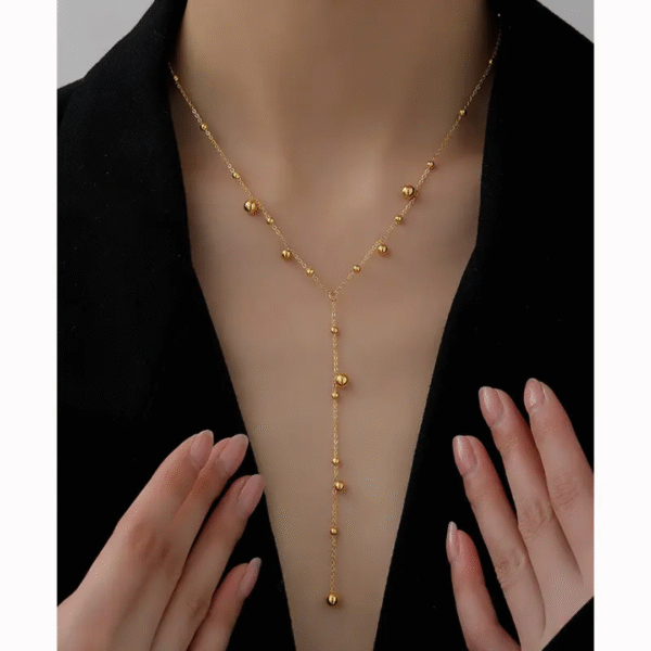 Multi tassel layer drop necklace - Image 2