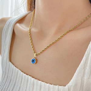 Evil eye round necklace