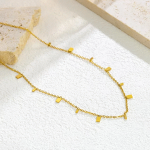 Tassel plain rectangle necklace