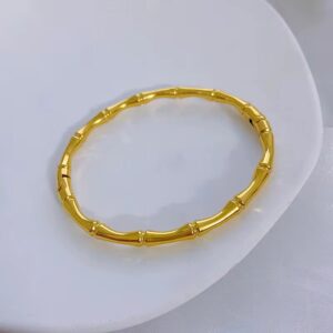 Bamboo cuff bracelet gold